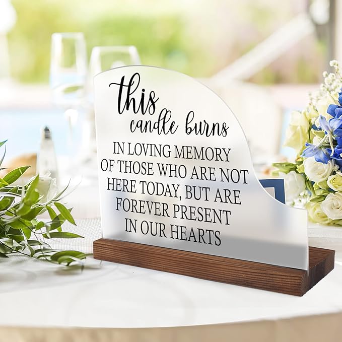 Memorial Table Sign for Weddings & Receptions - Sympathy Gift in Loving Memory - Wooden Welcome Rustic Sign for Gifts & Anniversaries