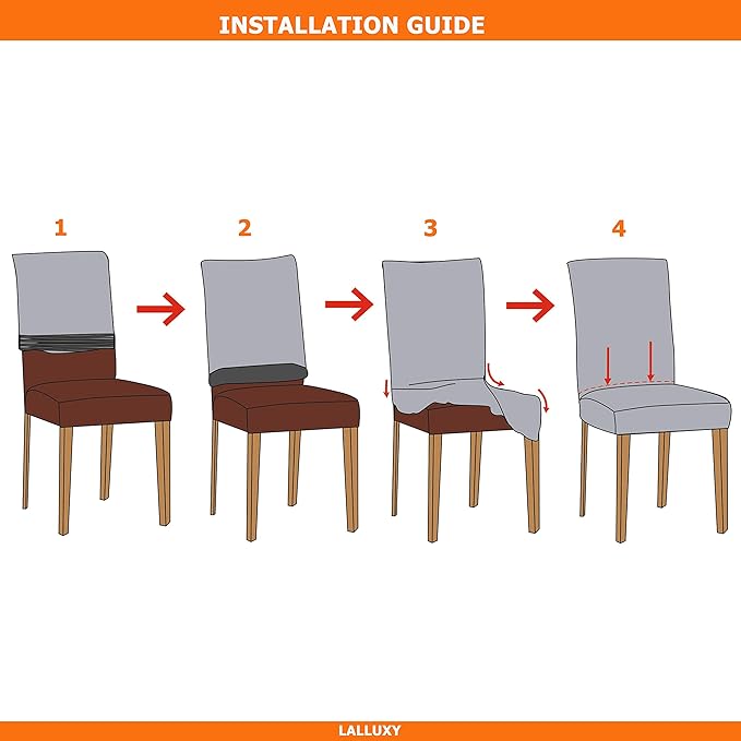 Stretchy Parson Chair Slipcovers for Dining Room Chair seat Covers Chair Protectors for Party Pet Protection Universal Fit Soft Polyester (Set of 4, Geometric)
