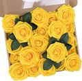 N&T NIETING Artificial Flowers, 25Pcs Fake Flowers Fall Roses Perfect for DIY Wedding Bouquets Centerpieces Bridal Shower Party Home Flower Arrangement Decorations, Gold