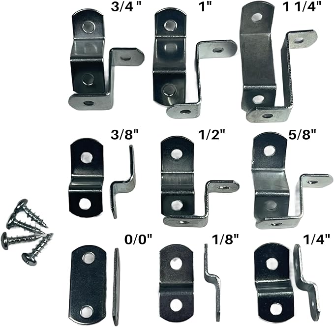 Canvas Clips for Picture Framing screws included 15 per pack ( Choose your offset size ) by E.H.C. (Starter Bundle all 9 offsets 0"-1 1/4")