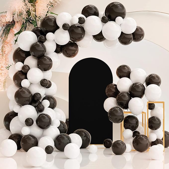 Wedding Arch Covers Arch Backdrop Cover Arch Stand Covers 7.2FT 6FT Set of 2 Arch Cover Spandex Fabric Stretchy Backdrop for Wedding Birthday Party Decoration Baby Shower (Black, Cover Only)