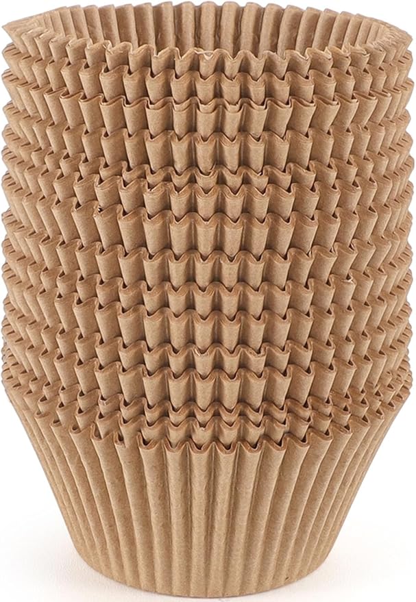 Caperci 150pcs Jumbo Muffin Liners for Baking - Natural Large Cupcake Liners, Unbleached Greaseproof Paper, Cupcake Wrappers for Party, Wedding, Birthday, Christmas