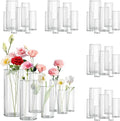 Glass Vase Cylindrical Vase for Tabletop Decoration, Candle Glass Vase, Pebble Vase for Party, Wedding, Banquet Decoration (42, 5.9+5.9+7.9+7.9+10+10+11.9inch)