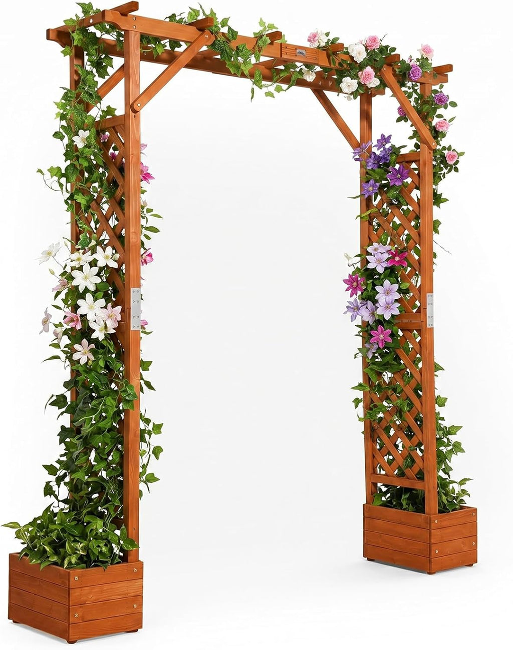 vingli wooden garden arbor with planter, wedding arch, main product view