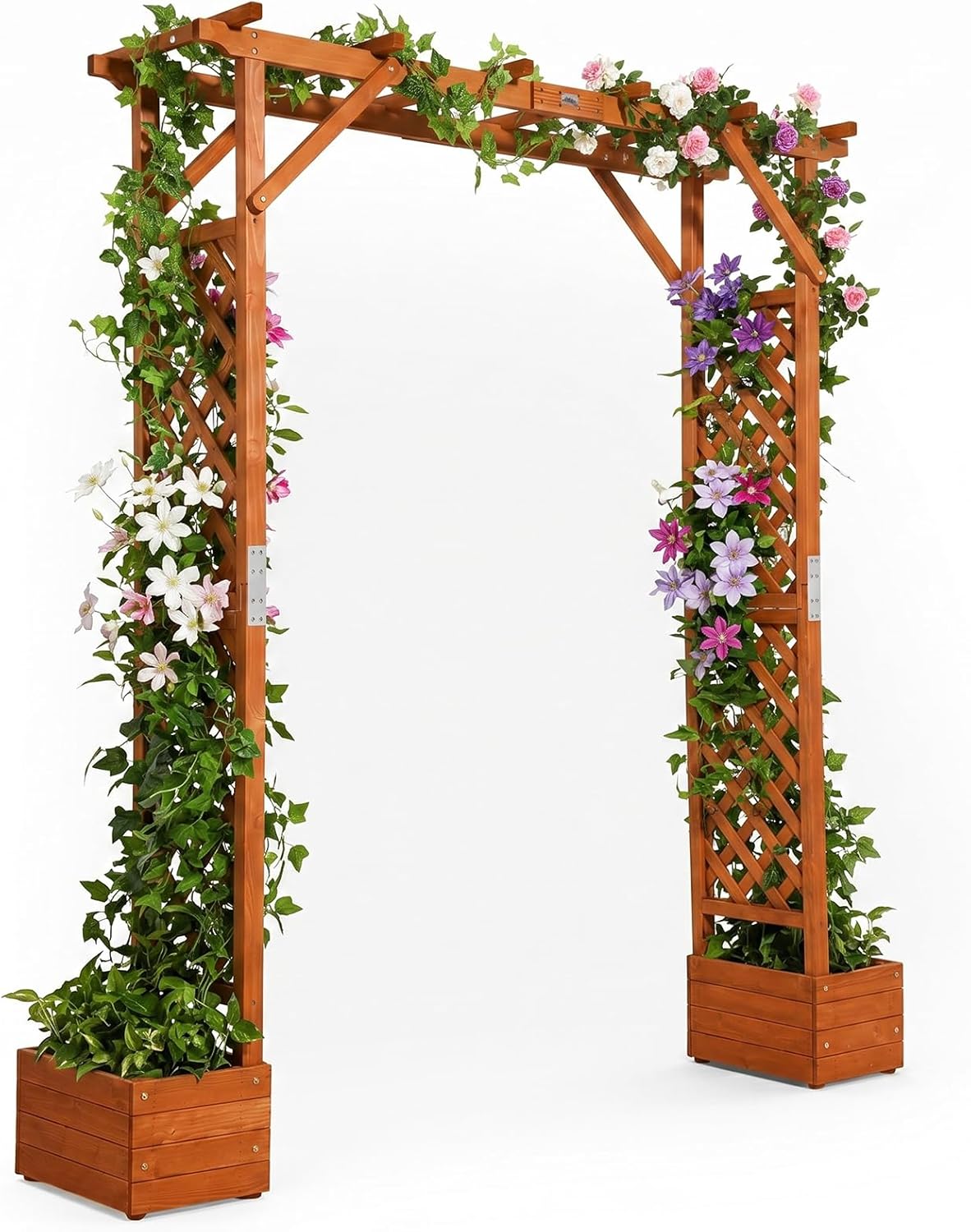 vingli wooden garden arbor with planter, wedding arch, main product view
