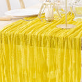 MLMW Yellow Cheesecloth Table Runner Boho Gauze Rustic Cheese Cloth Table Runner 160 inch Sheer 13.3ft for Wedding Party Baby Bridal Shower Birthday