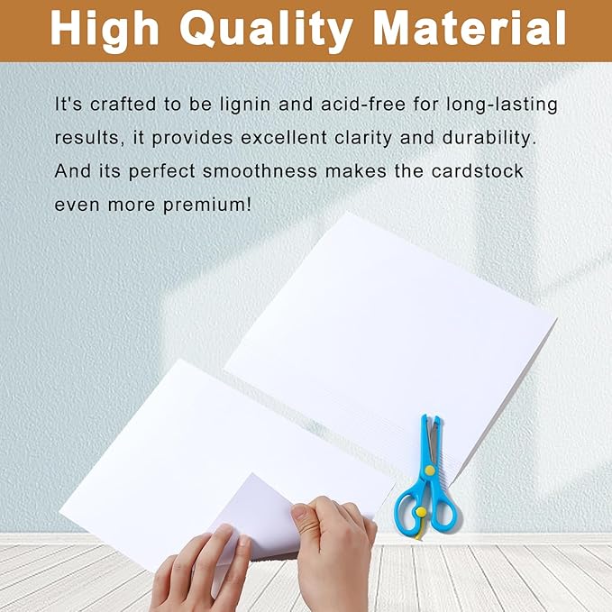 28 Sheets Bright White Cardstock 8.5 x 11 Certificate Paper, 92lb/250gsm White Card Stock Printer Paper for DIY Cards, Wedding, Business Cards, Menus, Invitations