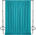 DWCN 10x7 FT Backdrop Curtains for Parties, Photography Backdrop Drapes with Rod Pockets for Wedding Decorations Stage Birthday Family Gatherings, 2 Panels 5ft x 7ft, Turquoise