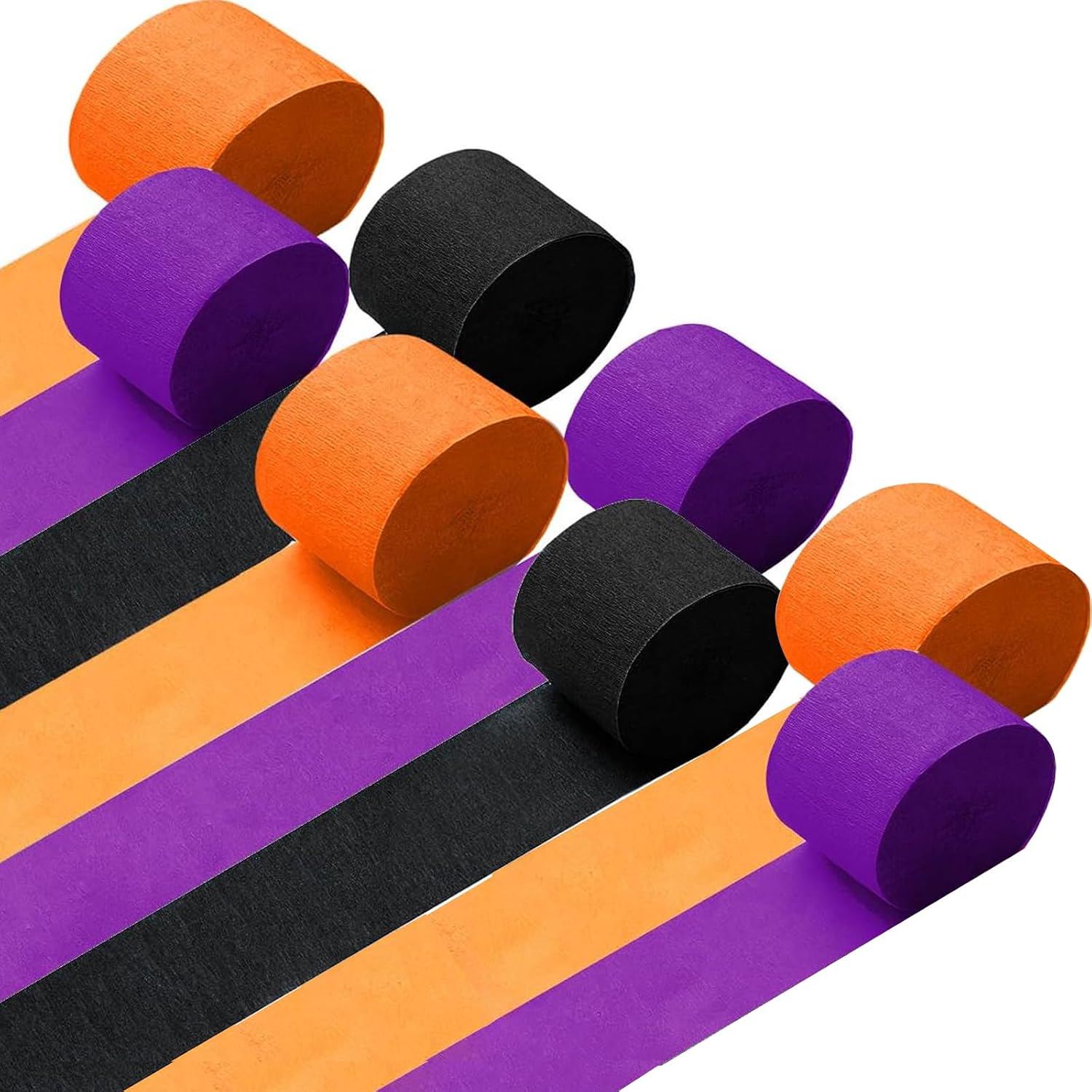 Kleeblatt Halloween Crepe Paper Streamers 8rolls, Halloween Party Decorations Backdrop, Black Orange Purple Paper Activities for Art Supplies, Streamer Crafts for Adults