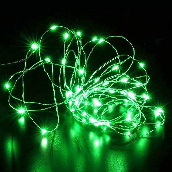 Aogist Led Fairy Lights 3 Modes Battery Operated String Lights Waterproof Silver Wire 7 Feet Firefly Starry Moon Mason Jar Lights for DIY Wedding Party Christmas (Green, 20 Pack)