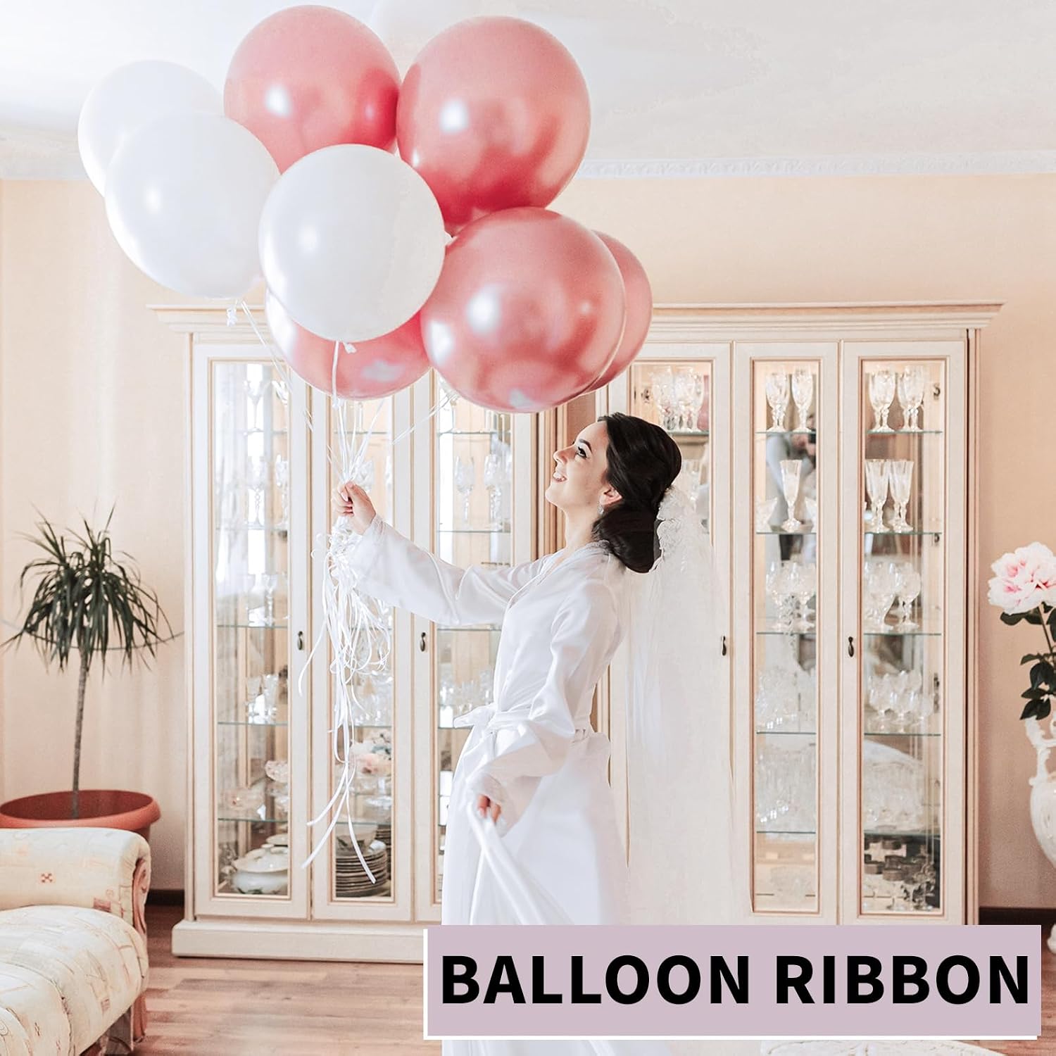 woric 600 Yards White Curling Ribbon 1/5 Inch Balloon String Ribbon Thin Ribbons for Birthday Party Baby Shower Graduation Art Crafts Gift Wrapping Wedding DIY Decor