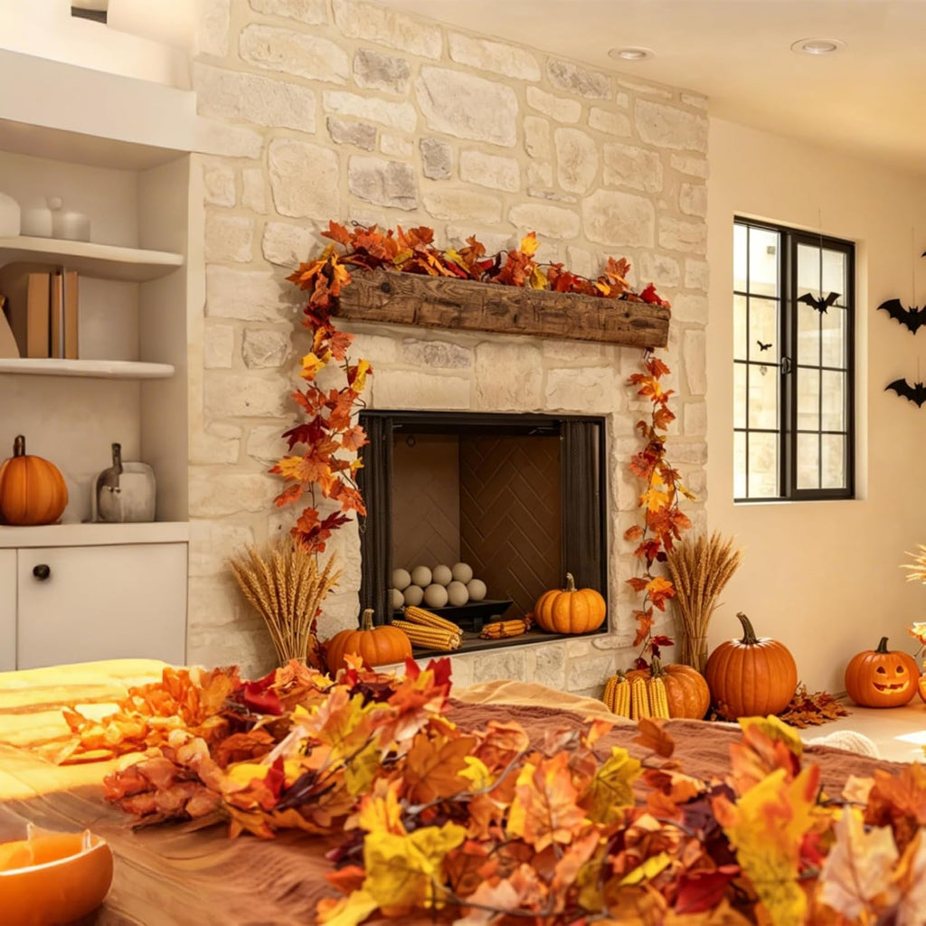 cqure 10 pack fall leaf garland, hanging vines, package contents
