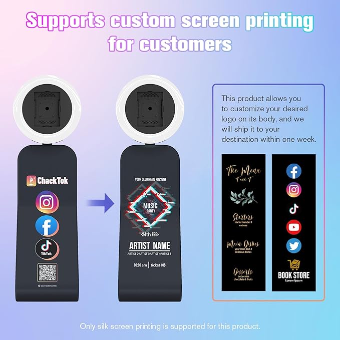 MWE Portable Photo Booth Stand Compatible with iPad Photo Booth 10.2in/10.9in/11in/12.9in with Software APP and Remote Control, RGB Ring Lights Music Sync,Logo Customization (Clothbooth,Honeycomb Box)