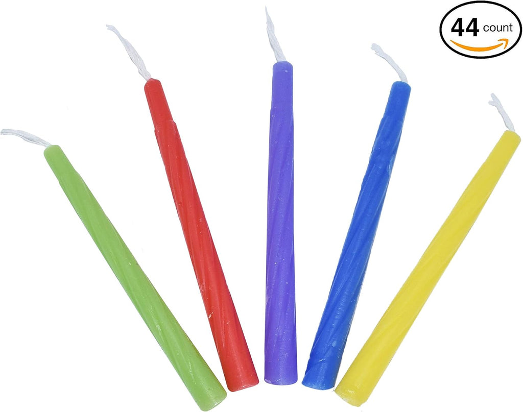 Ner Mitzvah Colorful Chanukah Candles 1-Pack - Standard Size Fits Most Menorahs - Premium Quality Wax - Assorted Colors - Bulk Pack for All 8 Nights of Hanukkah