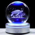 Movdyka Sea Turtle Gifts for Women Men 3D Sea Turtle Decor Statue | Turtle Crystal Ball Night Light Laser Engraved Sea Turtle Ornament Figurine Glass Snow Globe Room Decorations Crafts