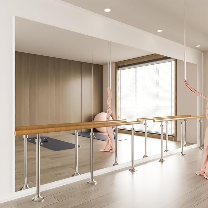 brisafe 2PCS 71" X 32" Gym Mirror - Full Length Wall Mirror for Gyms, Dance Studios, Home and Yoga - Easy Installation, Ultra Light Shatterproof Nano Miorror Reduces 60% Commercial Insurance Costs