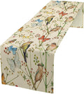Brown Bird Floral Table Runner Spring Flower Kitchen Table Decoration Suitable for Family Dinner Decoration 13x120 Inch