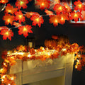 TURNMEON 2 Pack Fall Decor Enlarged Maples Leaves Lights Total 20Ft 40LED | Fall Decorations for Home Battery Operated Autumn Garland Lights Waterproof Indoor Outdoor Halloween Thanksgiving Decorations