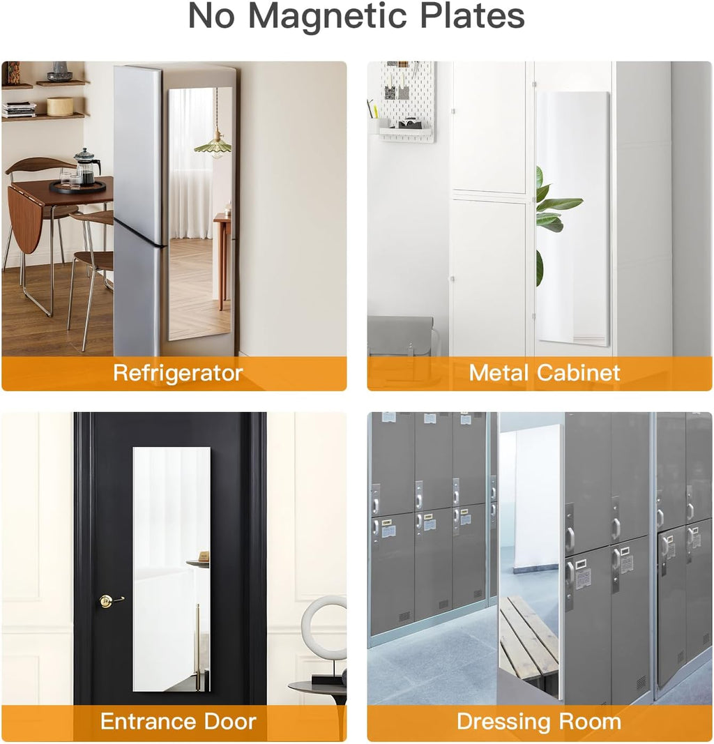 brisafe magnetic no-drill shatterproof nanomirror, 20 x 63 shown in use