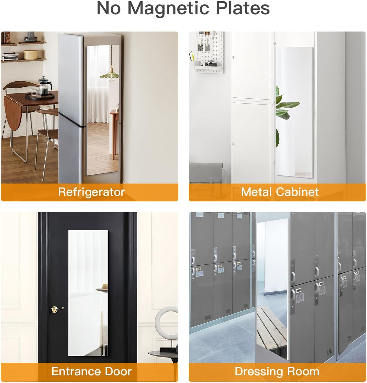 brisafe magnetic no-drill shatterproof nanomirror, 20 x 63 shown in use