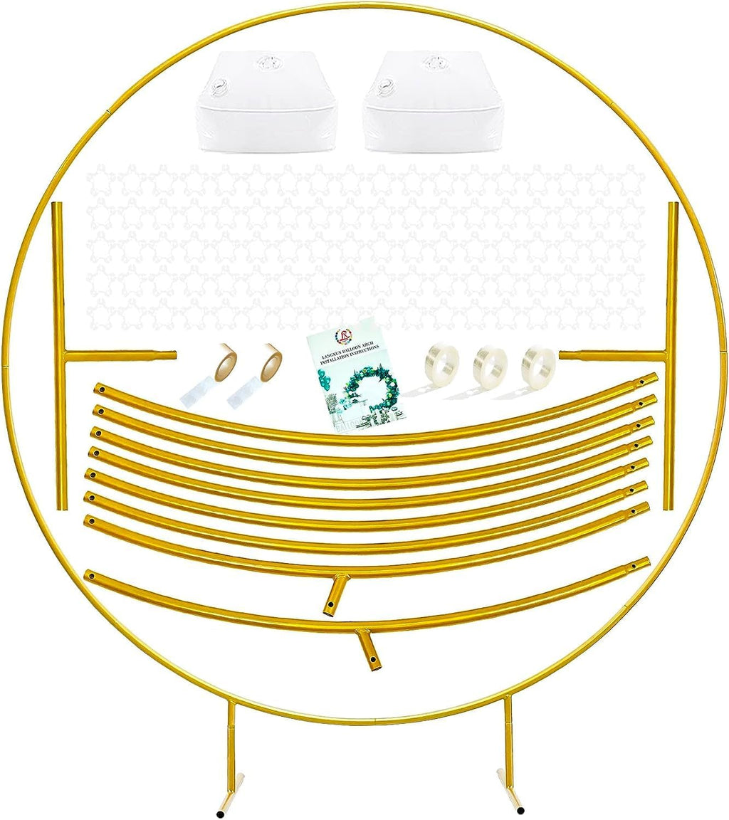 langxun 7.2ft gold metal circle balloon arch kit, main product view