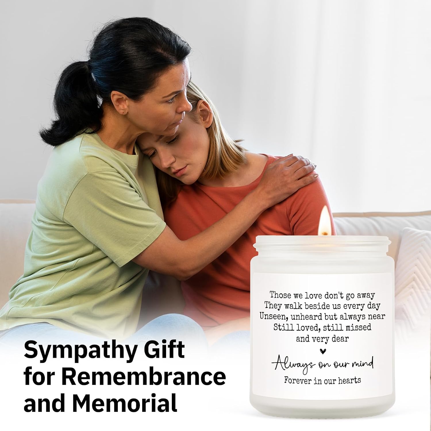 Shqiueos Sympathy Gifts for Loss of Loved One, Memorial Lavender Candle | Soy Wax 7oz, Bereavement, Thinking of You, Grief Gift, Funeral Comfort Condolence Remembrance Christmas Gift