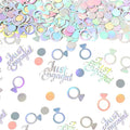 230PC Just Engaged Confetti for Engagement Party Decorations, Wedding Tables, Ring Scatters - Iridescent Themed Bridal Shower, Bachelorette, Hen Party Decor