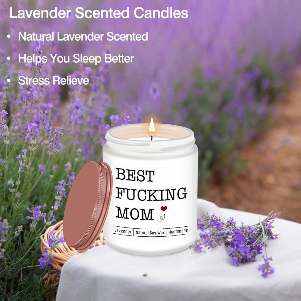 Homsolver Best Mom Gifts Ideas, Mothers Day Birthday Gifts for Mom from Daughter Son Kids, Funny Moms Lavender Candles Decor Gift