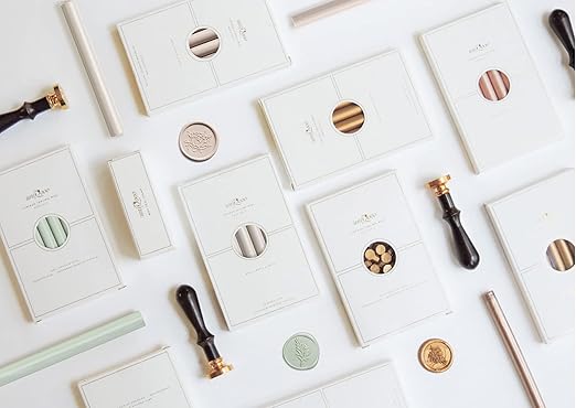 UNIQOOO Metallic Champagne Rose Glue Gun Sealing Wax Sticks for Wax Stamp, Wedding Invitation, Card Envelope, Snail Mail, Wine Package, Gift, Pack of 8