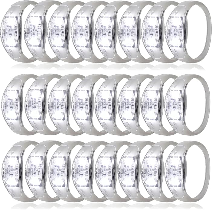100 Pcs LED Bracelets Sound Activated with Flashing LED Strobe Music Control Light Up Bracelets for Rave, Game Prizes, Birthday Party Favor,Valentine's Day gift