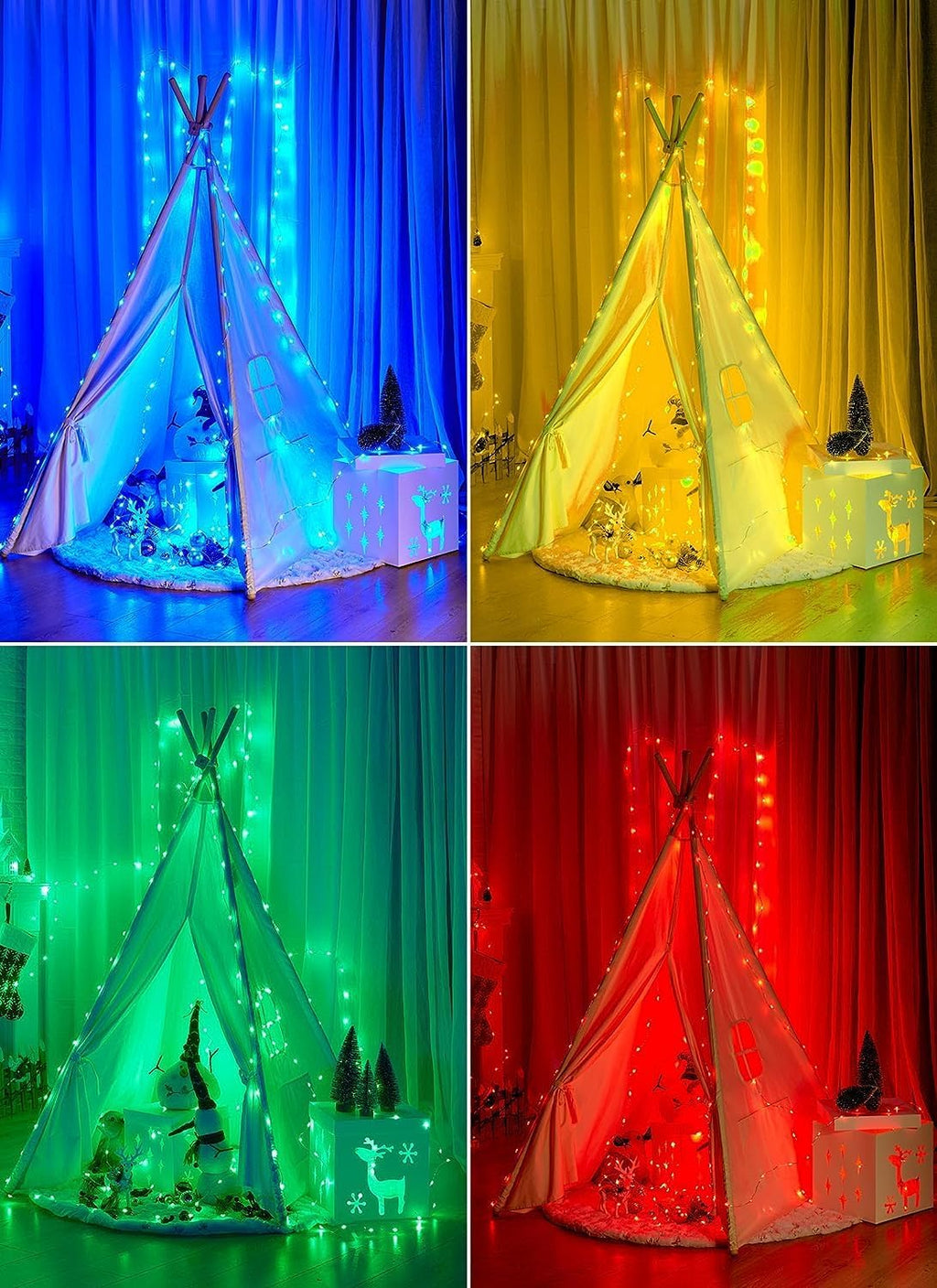 Minetom Color Changing Fairy String Lights - 33 ft 100 LED USB Silver Wire Lights with Remote and Timer, Starry Fairy Light for Bedroom Party Indoor Christmas Decoration, 16 Colors, Adapter Included