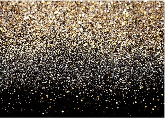SJOLOON Black and Gold Backdrop Gold Spots Backdrop Vinyl Photography Backdrop Vintage Background for Family Birthday Party Newborn Studio Props 11547(8x6FT)