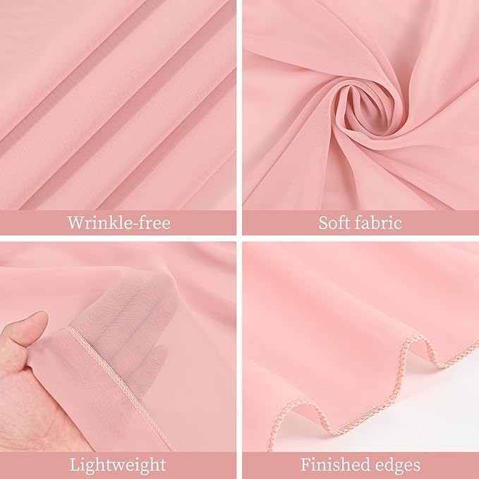 fani 6 Panels Dusty Rose Wedding Ceiling Drapes 5ftx30ft Ceiling Drapes Chiffon Fabric Arch Draping Sheer Curtains Soft Drapery Draping Wedding Ceiling Decorations for Party Ceremony Stage Swag