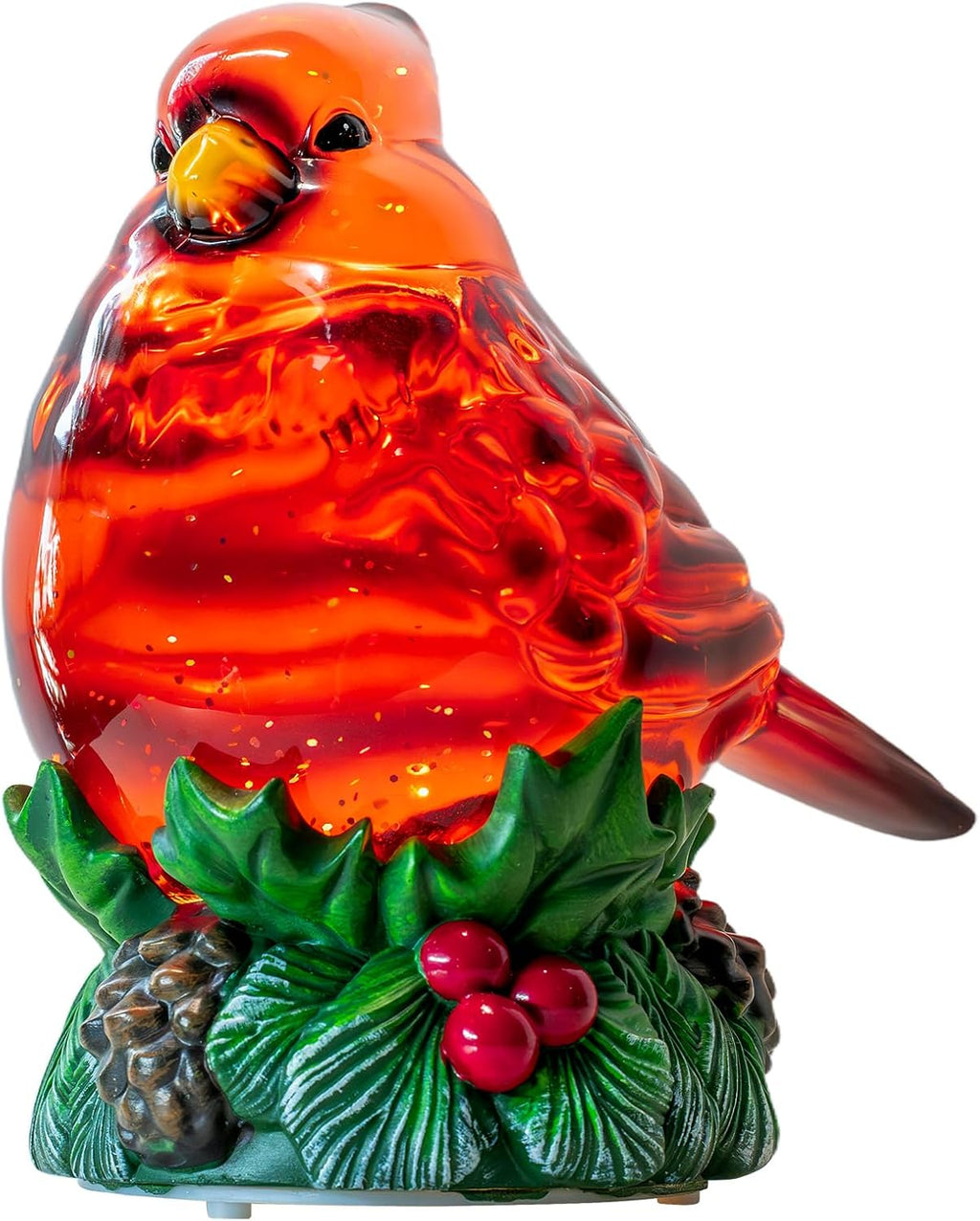 Christmas Cardinal Snow Globe Cardinal Holly Music Water Lantern Holiday Decorations Gifts for Family Children or Friends