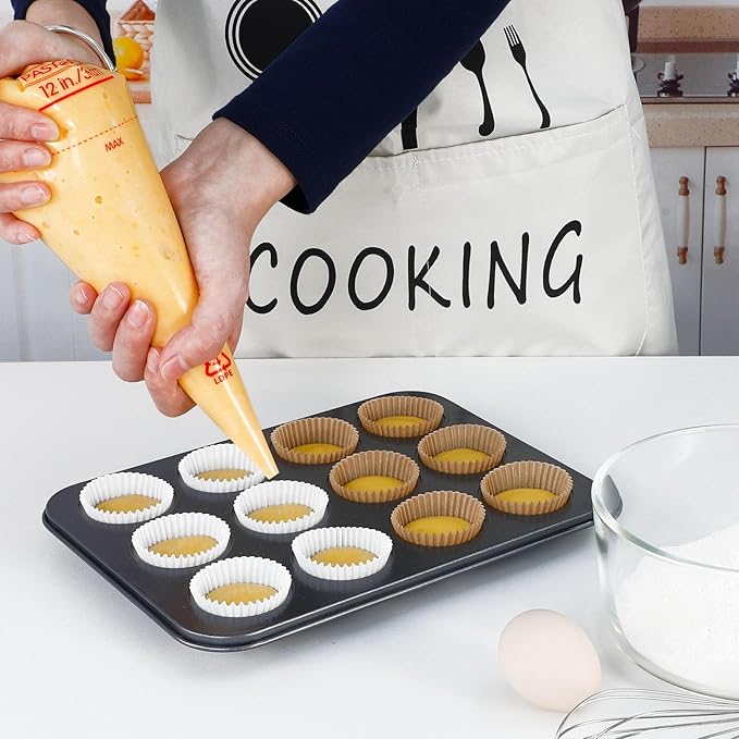 [300Pcs] Caperci Odorless Mini Cupcake Liners for Baking - Greaseproof Paper Muffin Baking Cups for Wedding Birthday Party Baby Shower Festivals (Natural)