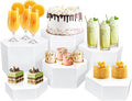 6 Pcs Buffet Risers, Dessert Stands Acrylic, Food Risers for Buffet, Jewelry Showcase, Riser Display Cases， Acrylic Display Base, White