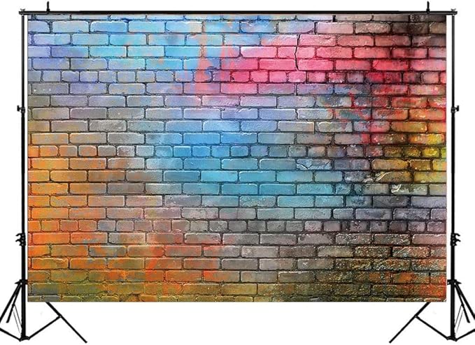 LTLYH 8x6ft Colorful Brick Wall Photo Backdrop Baby Birthday Wedding Party Photography Background Decor Studio Photo Booth A081…