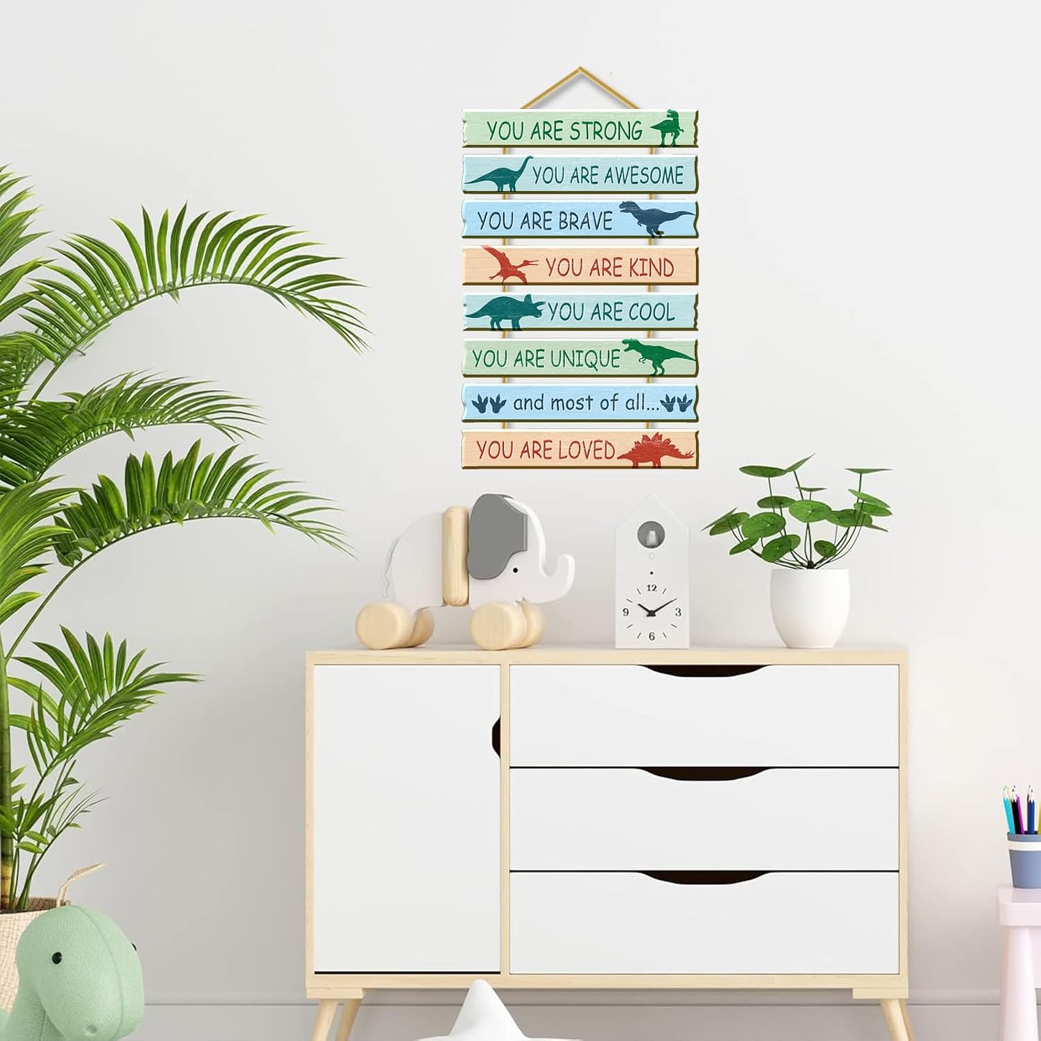 Rutiyoka Dinosaur Room Decor for Boys Bedroom Wall Dino Inspirational Art Kids Wood Decorations Little Boy Nursery Toddler Sign