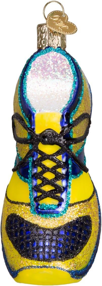 Old World Christmas Running Shoe Glass Blown Ornament for Christmas Tree, Handcrafted Holiday Decoration, Sport Collection