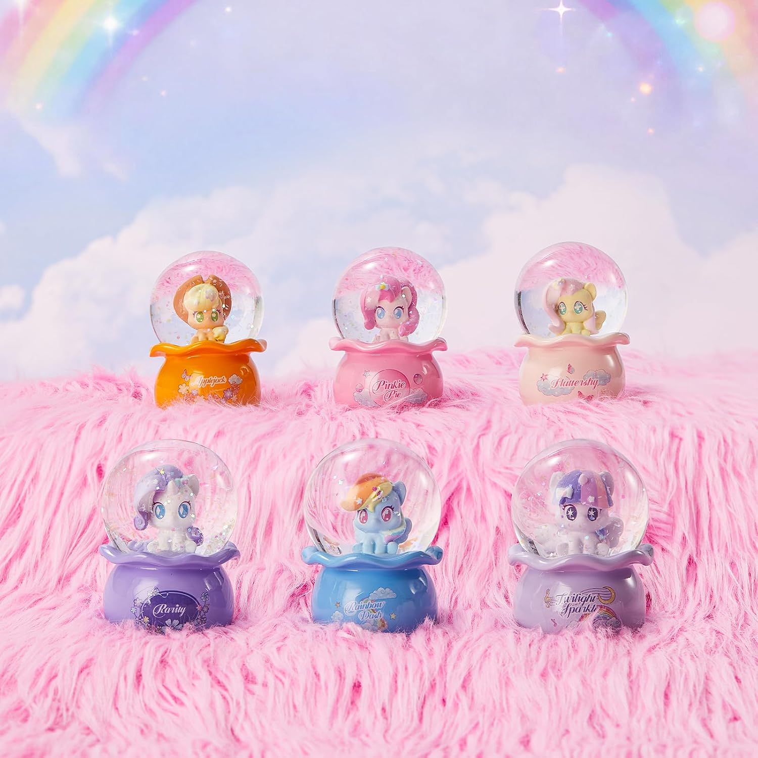 MINISO My Little Pony Crystal Ball Series Blind Box Collectible, Glittering Snow Globe Display Model for Room Decor & Birthday Gifts, Random Design (Single Box)