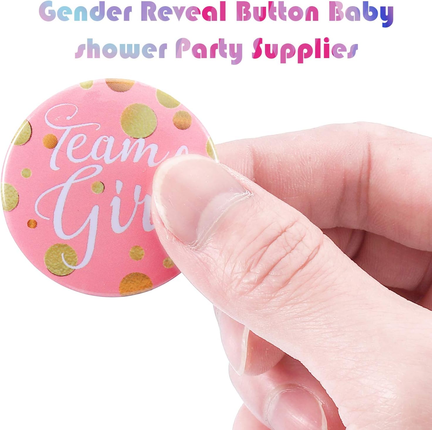 Willbond 60 Pieces Gender Reveal Pins Team Girl and The Boy Button Pin Baby Shower Pink Blue Brooch for Baby Shower Party Favors Gender Reveal Party Supplies 1.5 Inch