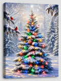 alottagifts christmas tree lighted canvas wall art print, main product view