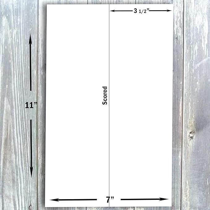 Hamilco Blank Tent Name Place Table Cards 3 1/2" x 11" Folded Card Stock - White Cardstock Paper 80lb Cover - 100 Pack