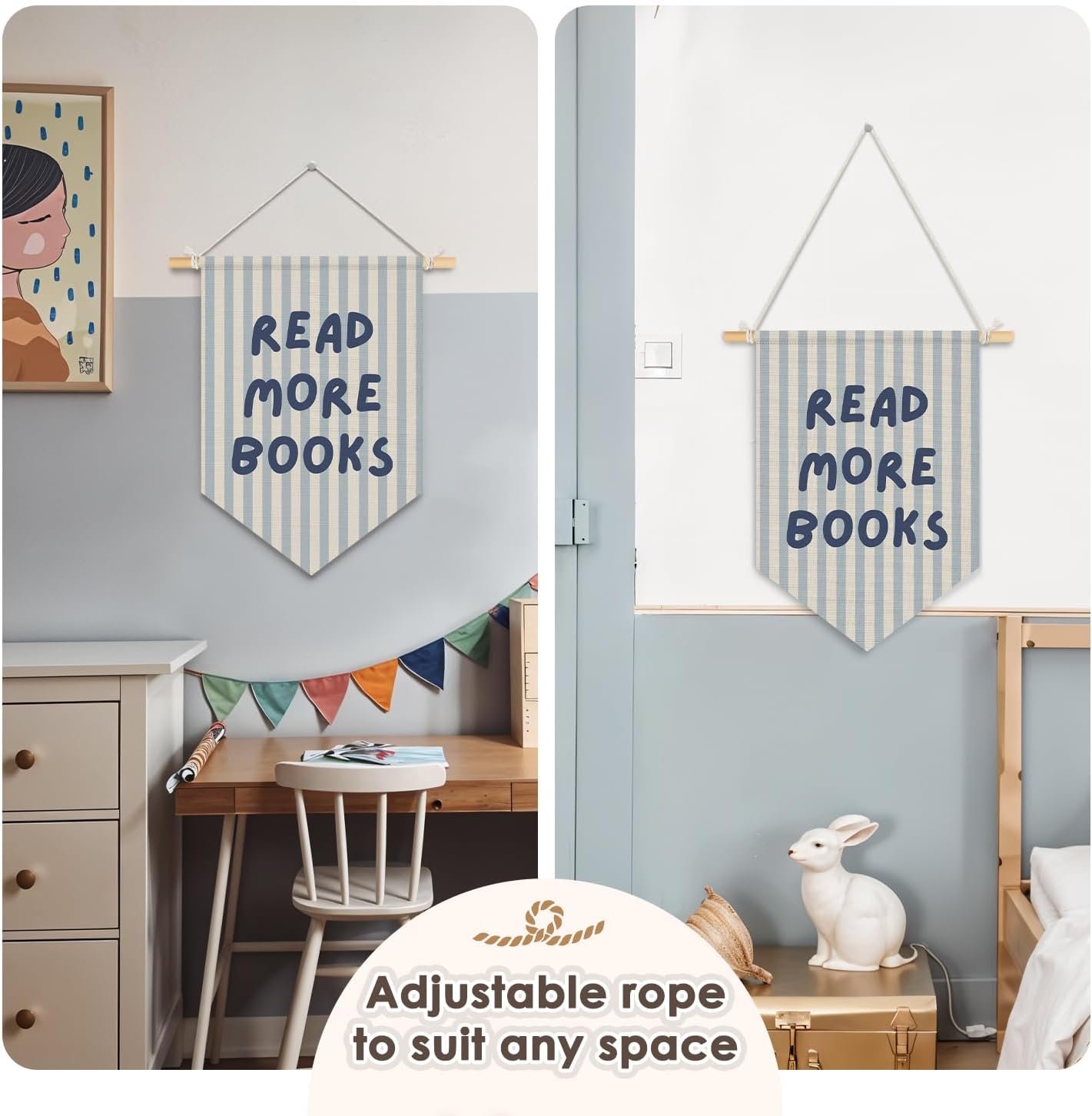 Wheatwin Classroom Reading Nook Decor, Read More Books Pennant Flag for Reading Corner Classroom Library 15x11 Inch