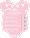Party Hearty Baby Shower Games, Guess Who Mommy or Daddy - Pink Onesie | 50 Pink Onesie Cards, Guess Who Game, Fun Activity Cards, Baby Shower Activity