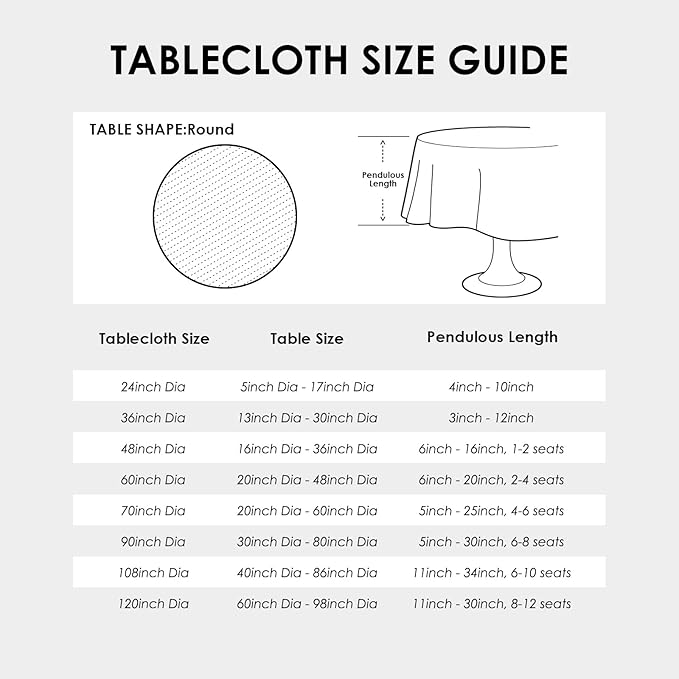 Small Round Light Blue Tablecloth 36 Inch Polyester Fabric Washable Table Cover Decorative Wrinkle Resistant Solid Color Table Cloth for Dining Party Wedding Camping