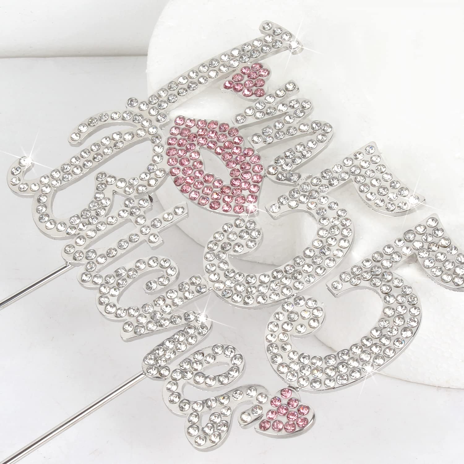 I'm 55th Funny Birthday Pink Rhinestone Cake Topper - Happy 55th Birthday Cheers to 55 Years Old Bday Party Metal Sparkly Food Centerpieces Topper Decorations Sign.