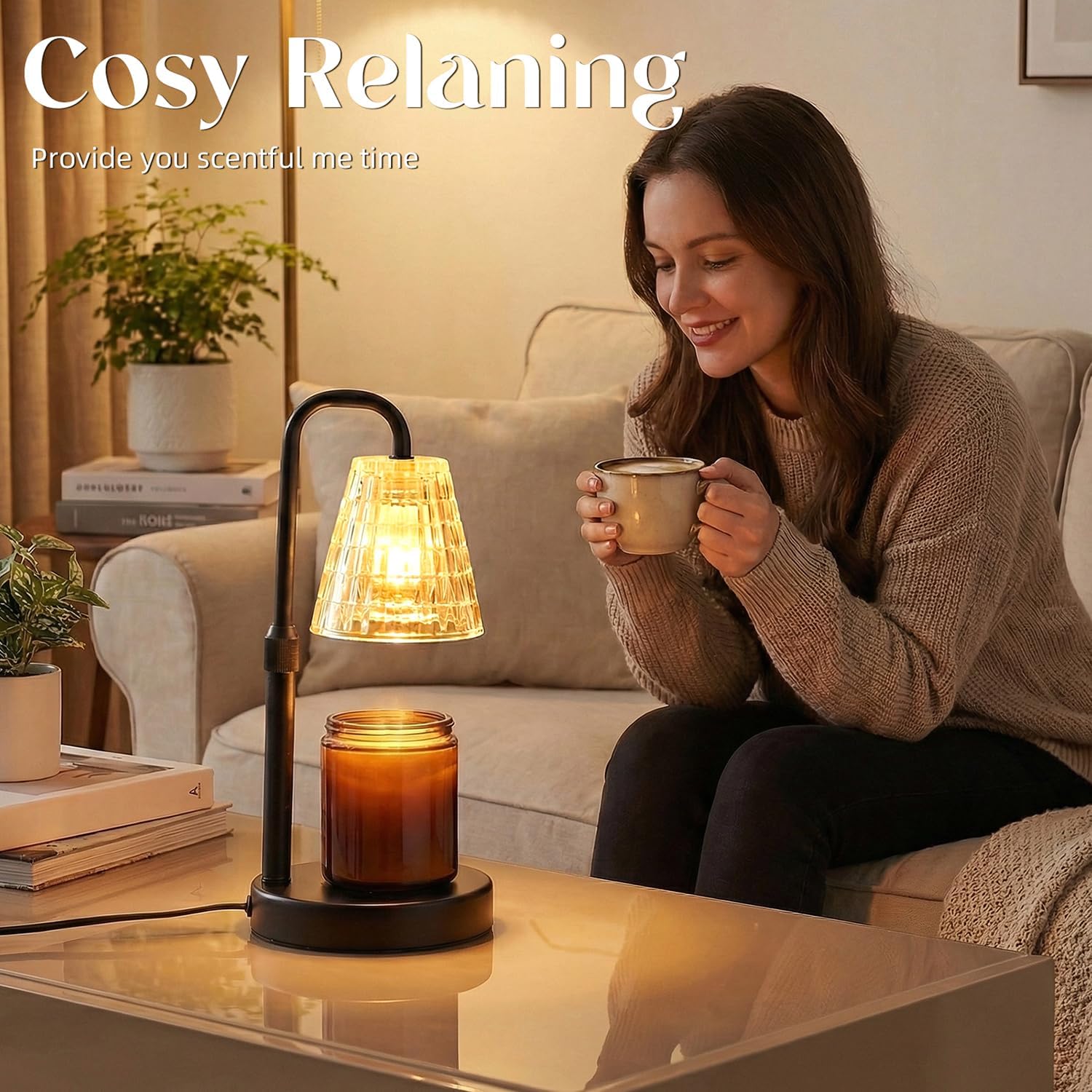 Glimra Candle Warmer Lamp, Candle Warmer Lamp with Timer, Dimmable | for Jar Candles Candle Warmer Birthday Gifts,for Mom Women Friend Sister,Office Apartment Dorm Room Home Decor Black