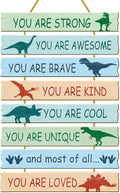 Rutiyoka Dinosaur Room Decor for Boys Bedroom Wall Dino Inspirational Art Kids Wood Decorations Little Boy Nursery Toddler Sign