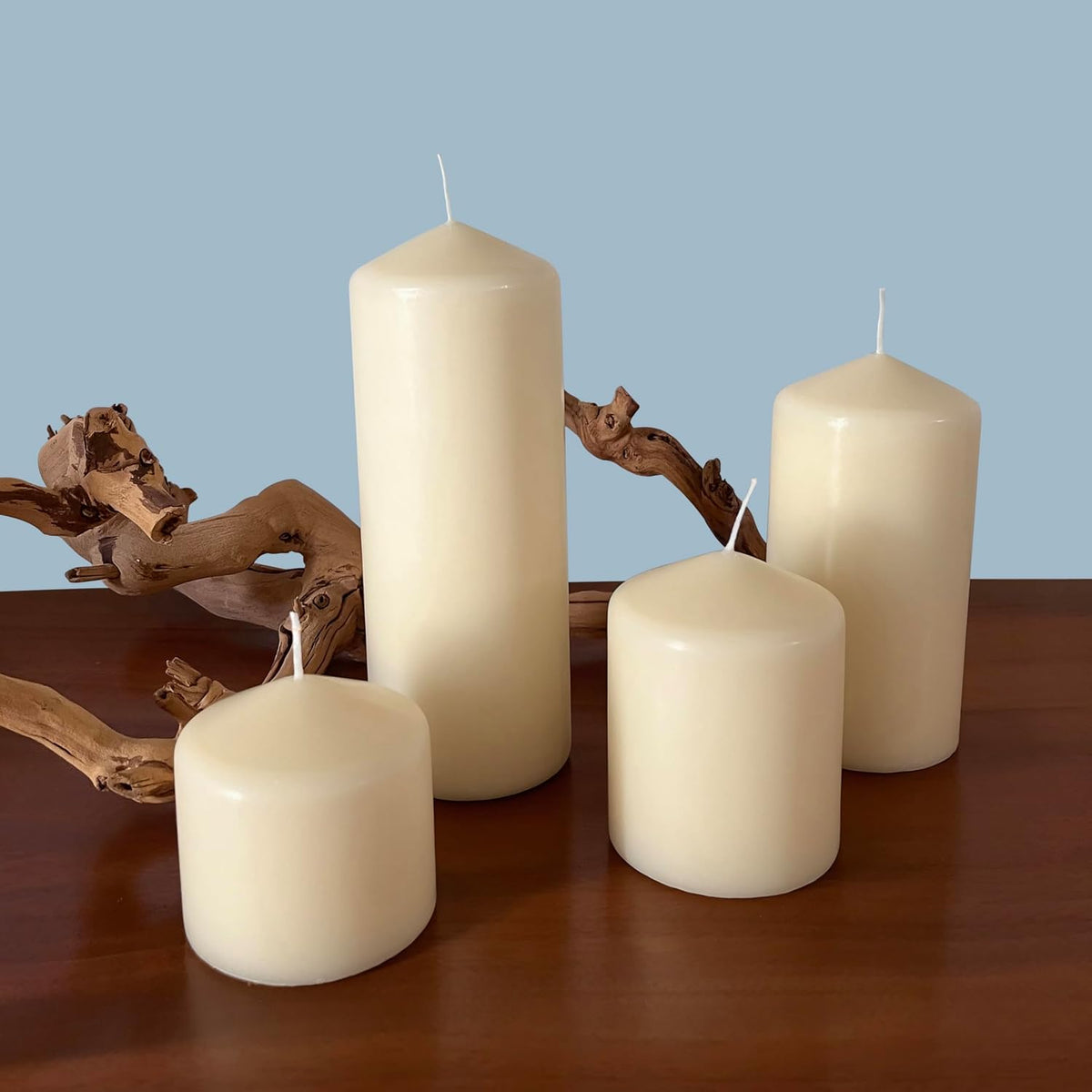 Stonebriar Unscented Pillar Candles – 65 Hour Burn Time, Long-Lasting Wax Can...